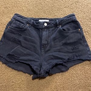 Black jean shorts